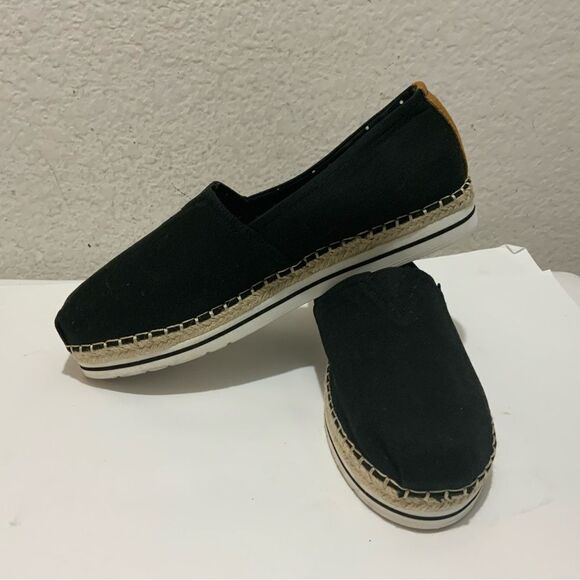 New BOBS From Skechers Women's Size 10 Shoe with Memory Foam Black Canvas Flats - Picture 5 of 12